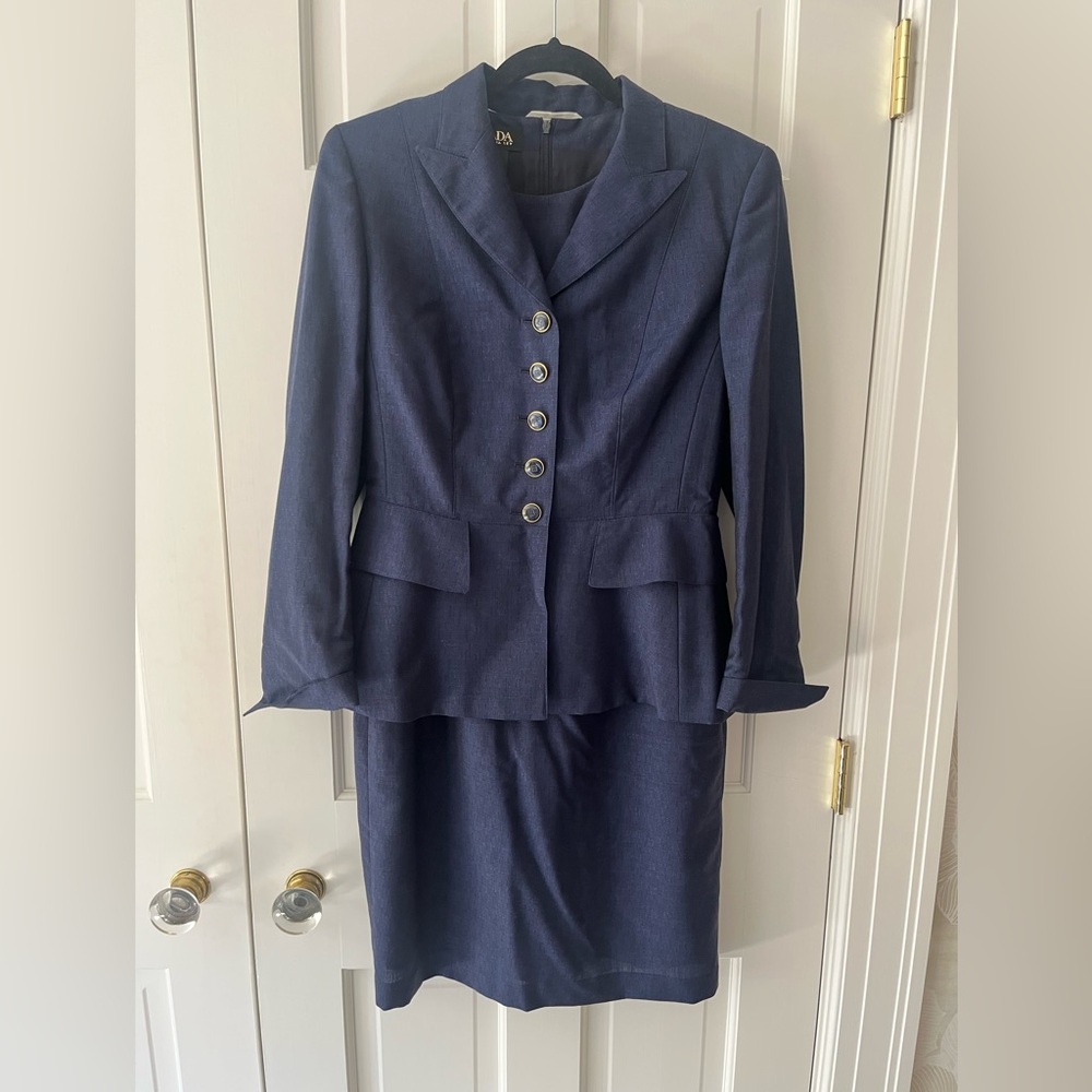 Escada Dark Blue Textured Blazer